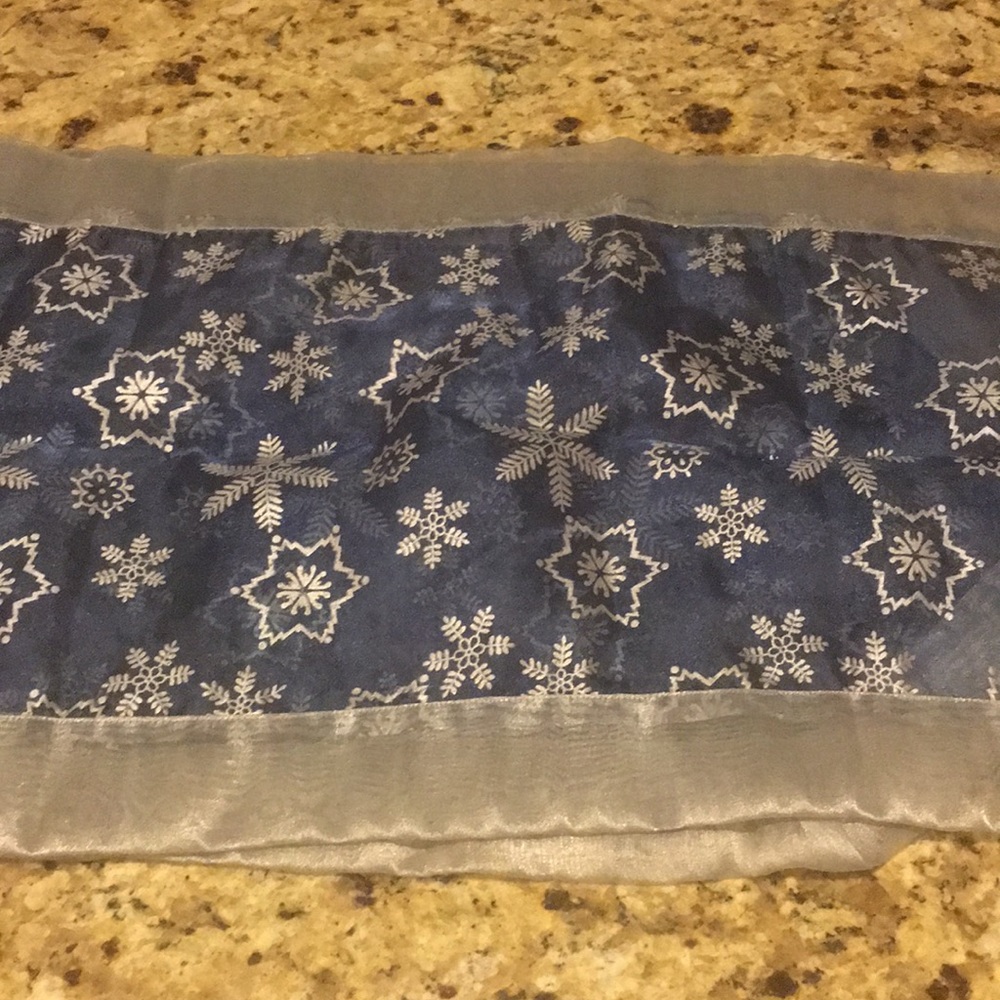 Blue & Silver 5” Table runner With Snowflakes NEW